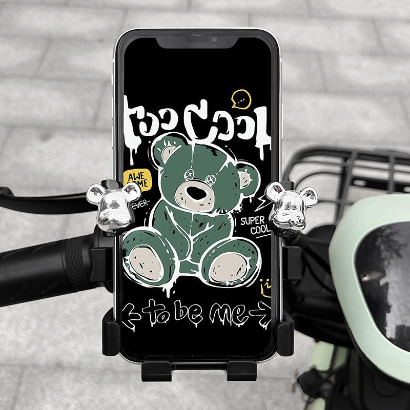 Cute Cartoon Shockproof Phone Holder for Bikes and Electric Vehicles - Ideal for Navigation and Delivery Riders