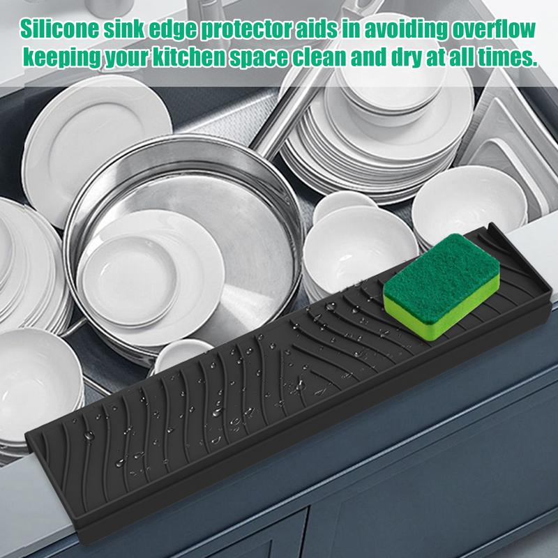 Kitchen Faucet Silicone Mat Drip Protection Pads Faucet Water Catcher Mat Sink Drain Pad Waterproof Non-slip Sink Protector