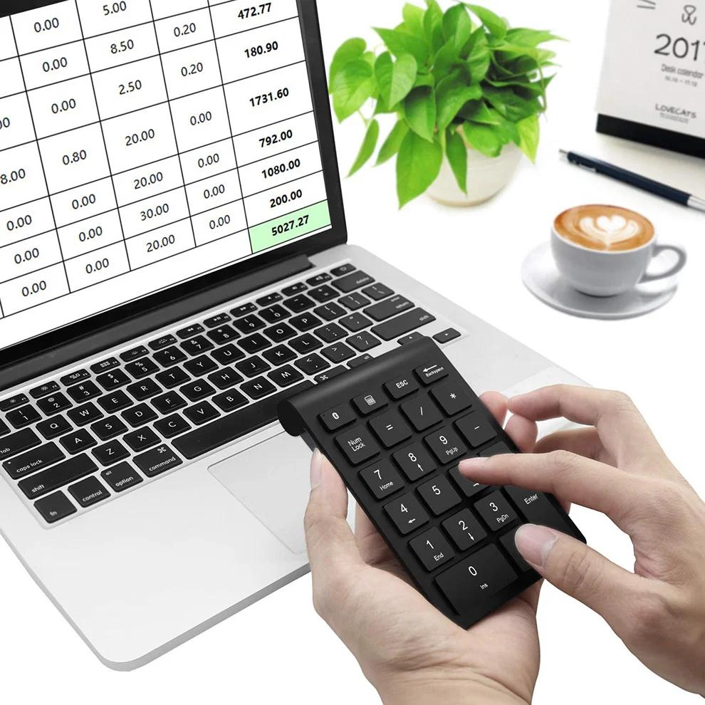 Bluetooth-Ziffernblock, tragbare kabellose 22-Tasten-Tastatur, externer Nummernblock für Laptop, Tablet, Notebook, PC, Desktop-Buchhaltung