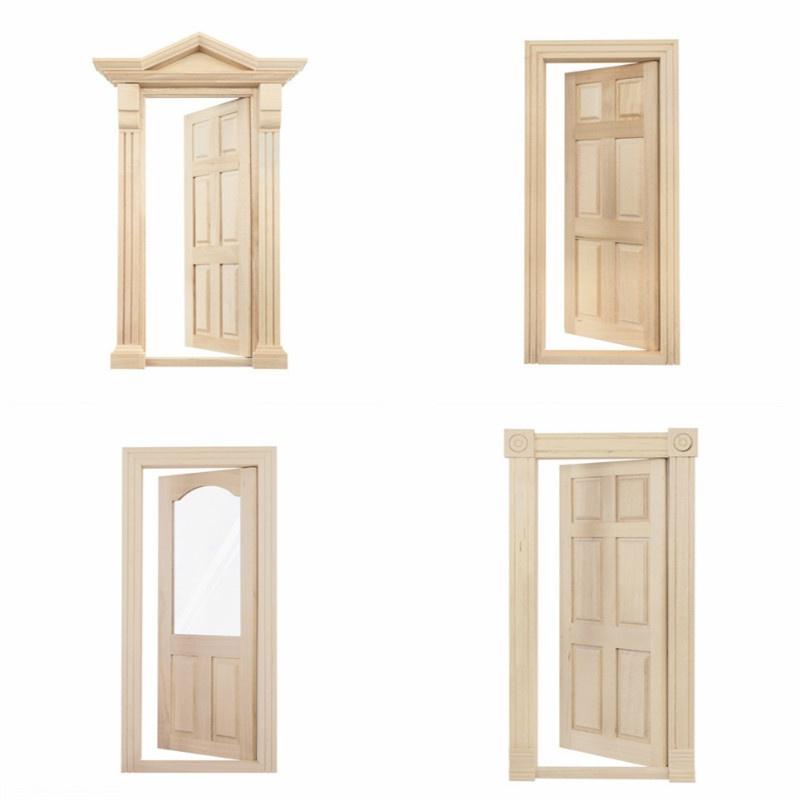 1:12 Maison de Poupée Simulation Porte Meubles Miniatures Bricolage Porte en Bois Accessoires Maison de Poupée
