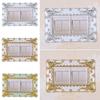 1Pc Elegant Rose Gold Silver Edge Light Switch Cover Resin Single Double Surround Socket Frame Wall Sticker Offi Home Decor