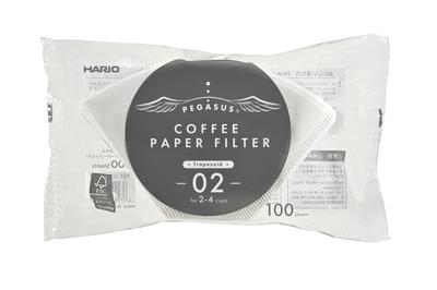 Pegasus Coffee Paper Filters 02W, White, 2-4 Cups, Pack of 100, Made In Japan, PEF-02-100W