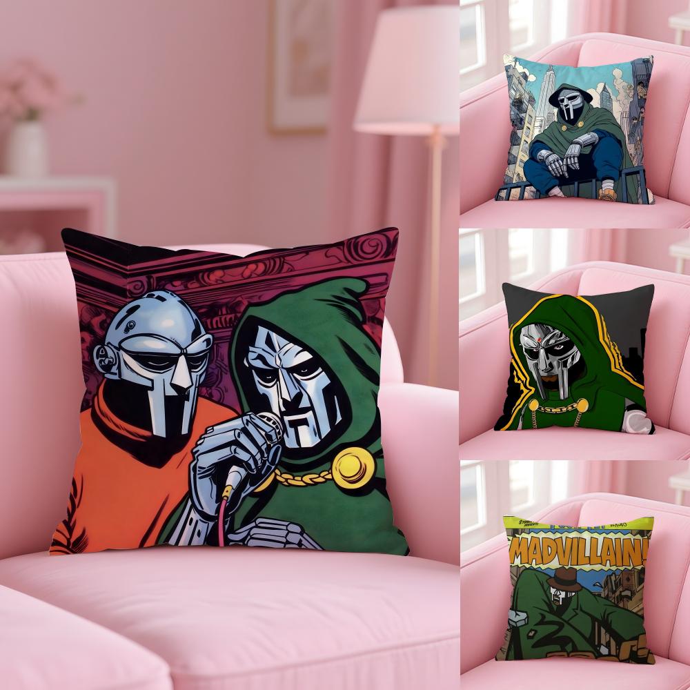 Mf D-Doom Madlib Cushion Cover Plush Fabric Soft Double-Sided Printed Sofa Pillow Case Colorfast Home Decor Gift