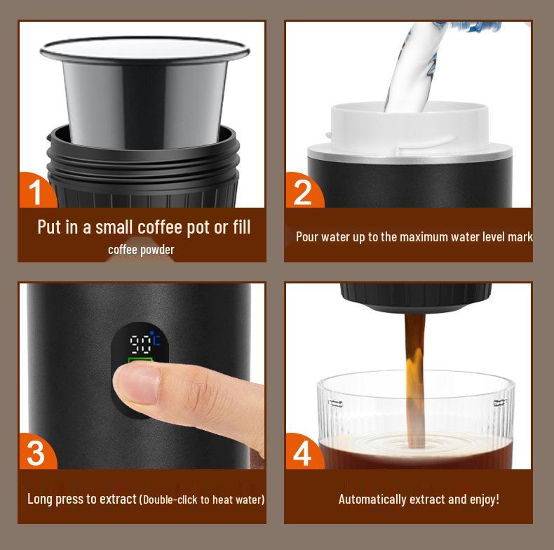 Wireless Portable Electric Espresso Maker with Pump Pressure and Moka Style