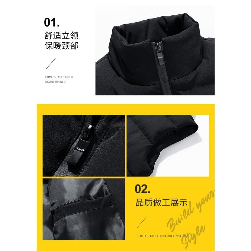 Men S Sleeveless Stand Collar Padded Vest Winter Casual Sports Cotton Jacket