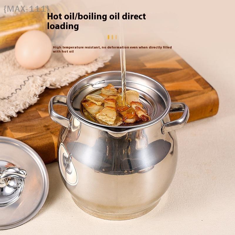 1.5L Oil Filter Pot, Stainless Steel With Fine Mesh, Dust-Proof Lid & Drip-Free Spout, Ideal For Cooking Oil & Grease Storage