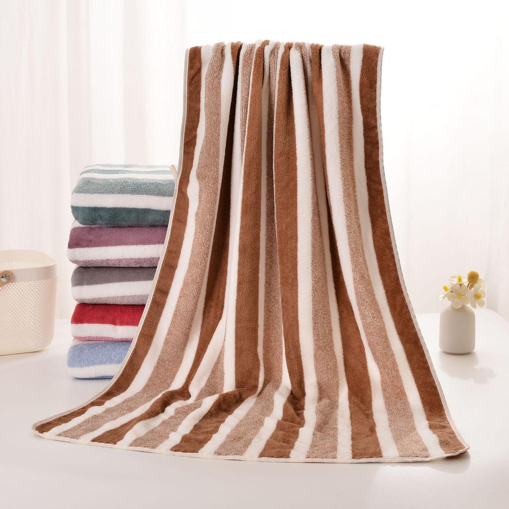 Soft Coral Fleece Absorbent Couple Bath Towel for Home Use