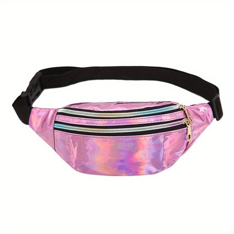 1pc Running Laser Waist Bag Women's Crossbody Chest Bag Reflective Outdoor Beach Bag Trendy Male Personality Cashier Bag Female