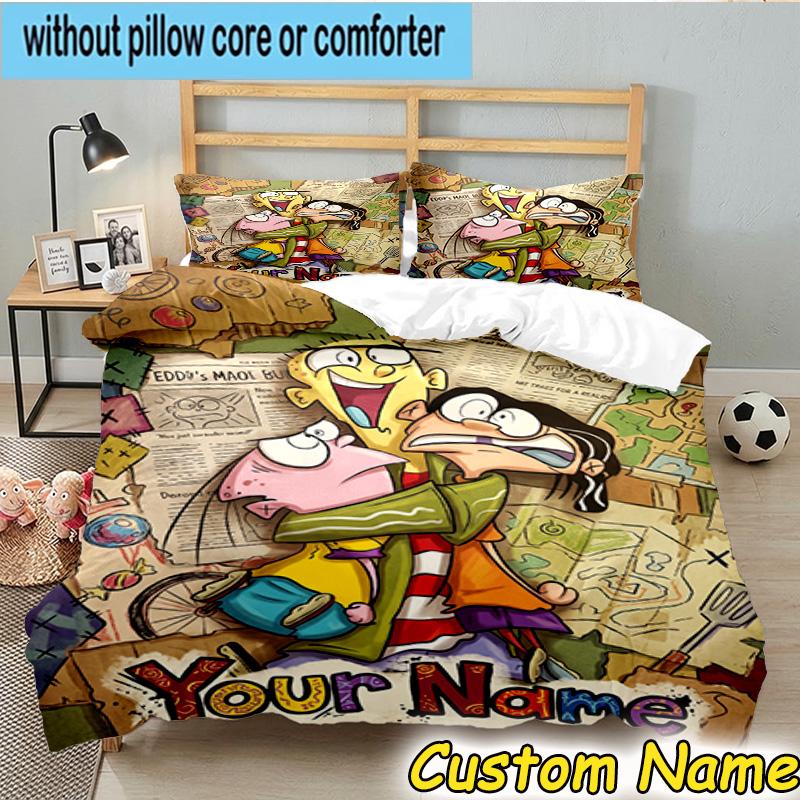 3pcs Custom Name Ed Eddy Mystery Bedding Set Includes 1 Duvet Cover & 2 Pillowcases for All Seasons Dormitory Home Decor Christmas gifts