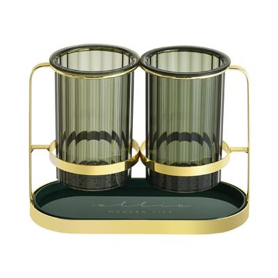 Chopstick Cage Household Quick Draining European Style Double Barrel Translucent Chopstick Rack for Home