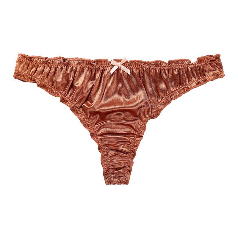 Europäischer & Amerikanischer Plus Size Satin Low-Rise Eis Seiden Tanga