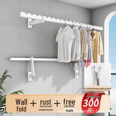 Invisible Wall-Mounted Retractable Clothes Drying Rack for Balcony and Home Use
