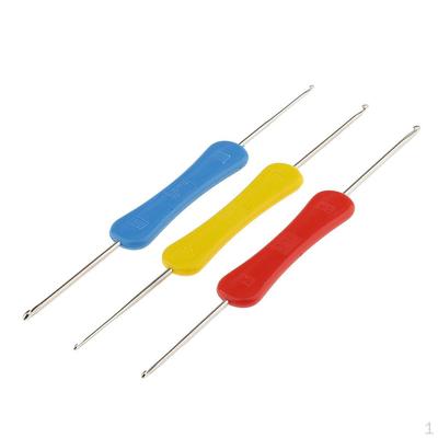 3 agulhas de crochê de ponta dupla de aço inoxidável mistas para tricô, chapéu, suéter e sapatos