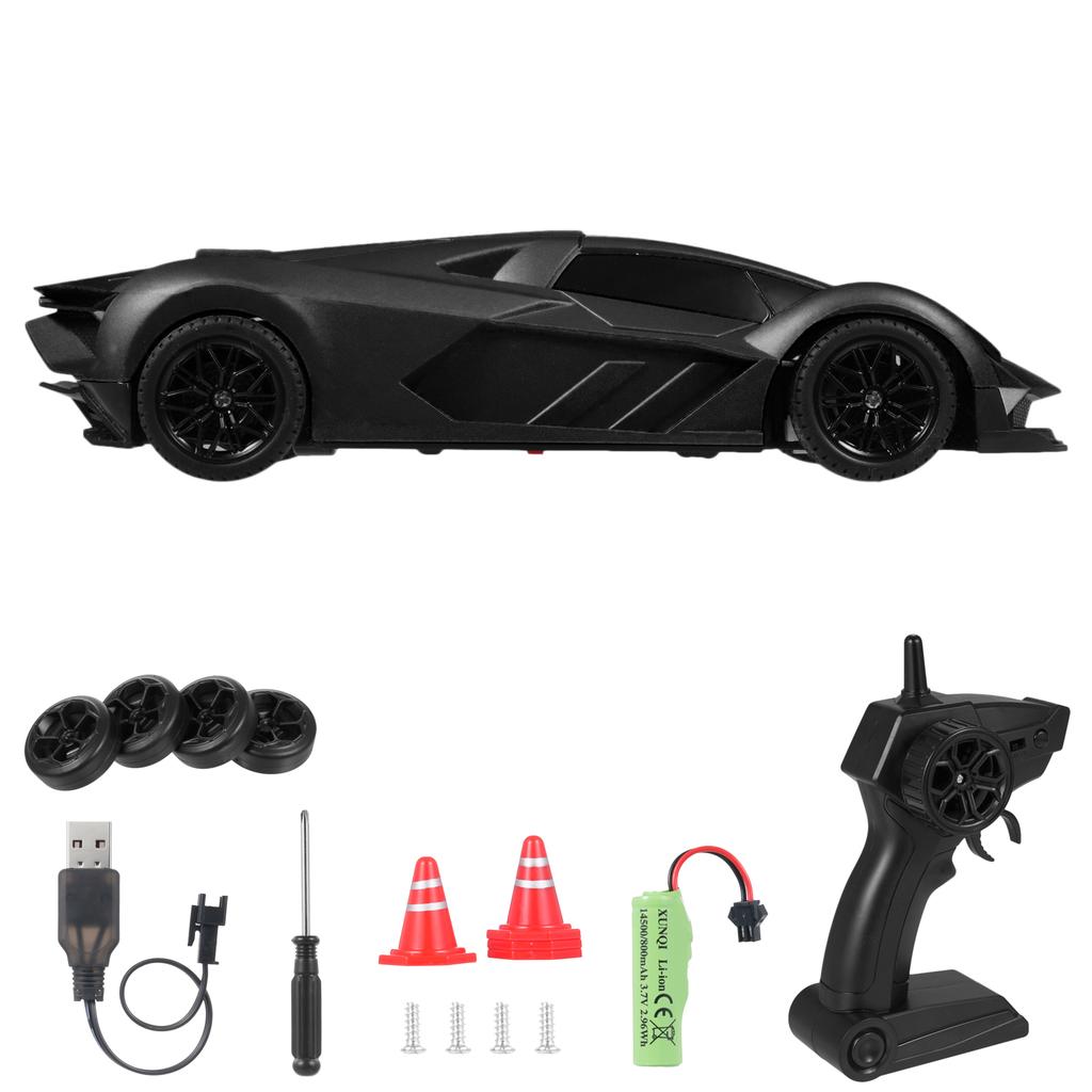 Remote Control Car, 2.4GHz 1:20 Scale 4WD Racing Toy with LED Lights Drifting Tires, Rechargeable Model Vehicle for