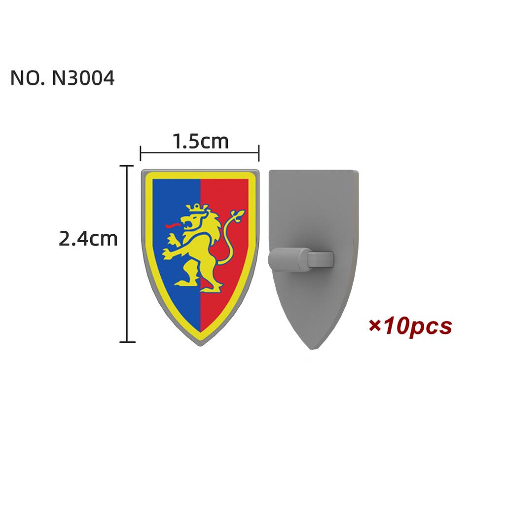 MOC Medieval Knights Armor Vest Shields Building Blocks Lion Soldiers Accessories Bricks Toys Compatible Kids Gift