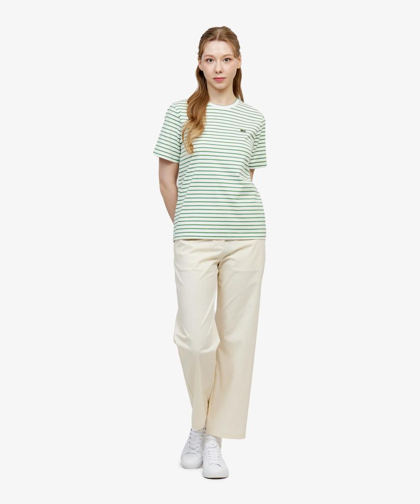LACOSTE Women'S Striped Short Sleeve T-Shirt Tf262E-56G Npa