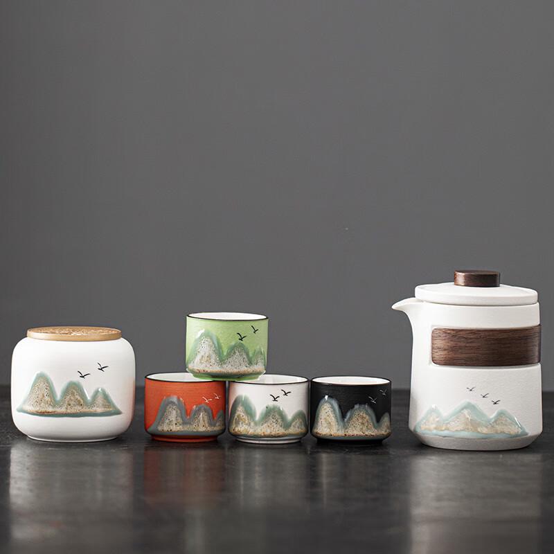 Lainuo Mountains & Rivers Coarse Pottery Chinese Tea Set