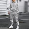 Men's Casual Sports Color Hooded Sweatshirt Pullover, Long Sleeved Pants Set