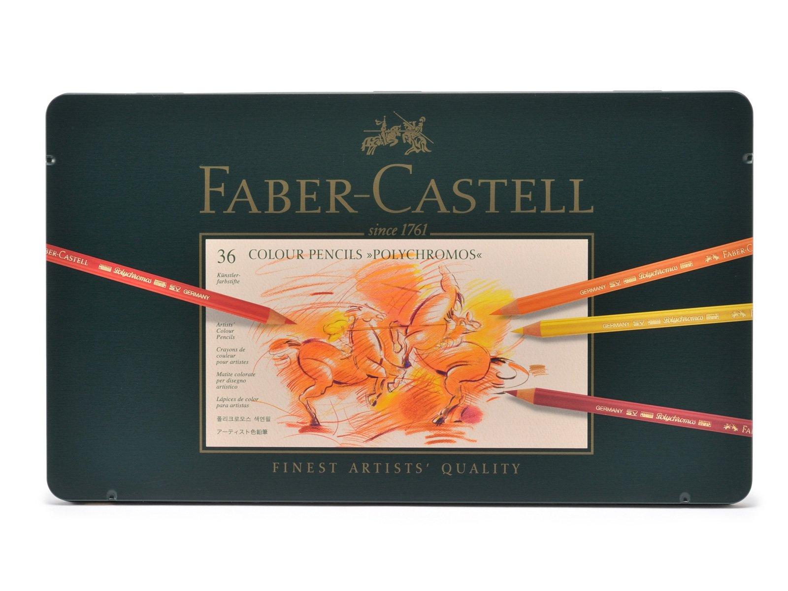 

Цветные карандаши Polychromos 36 в металлической коробке 110036 FABER-CASTELL, цвета, металлическая коробка, на масляной основе, [Б/У]