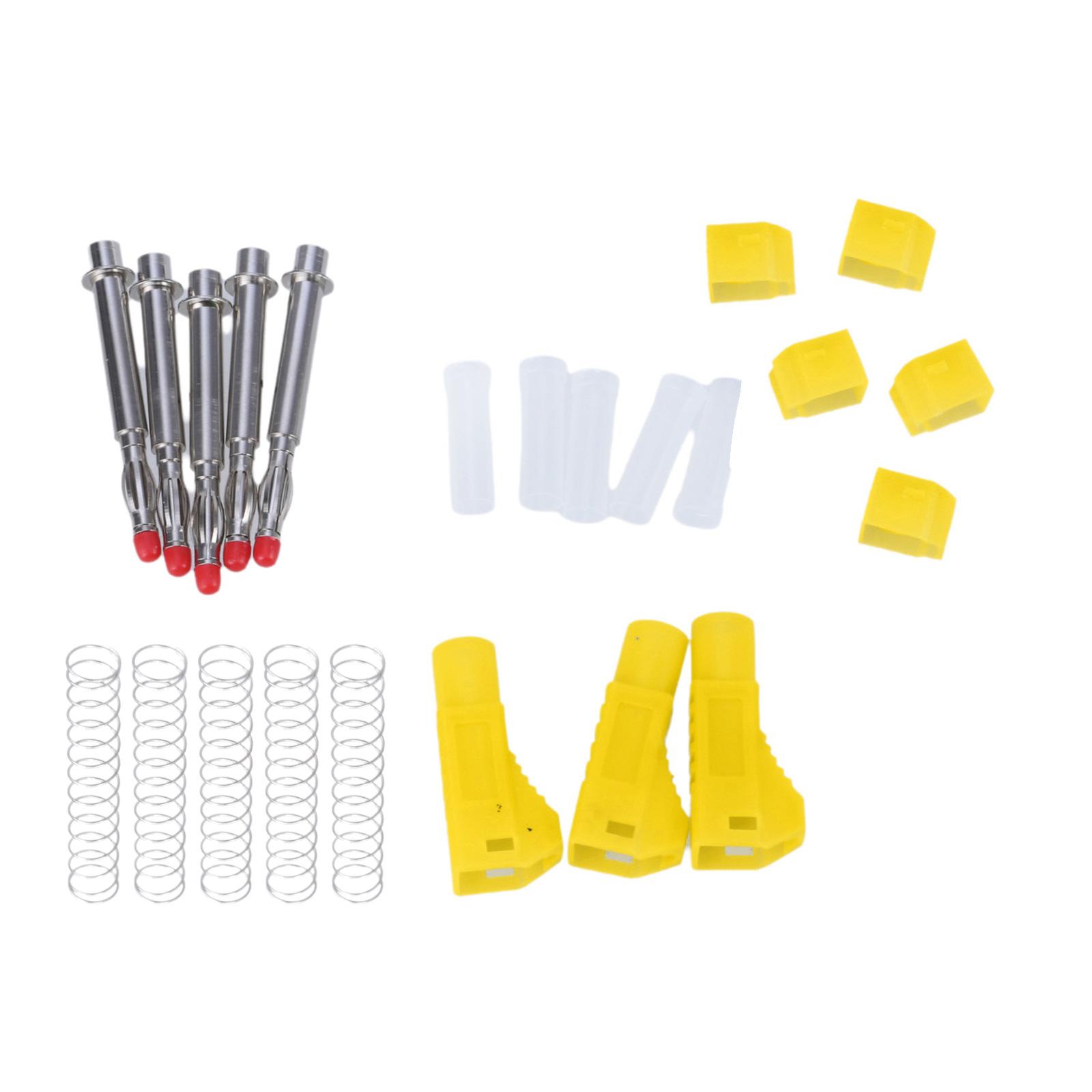 

4 мм расширяемая прозрачная трубка банановые вилки разъемы для испытательных проводов для соединений цепей, термостойкие жёлтый