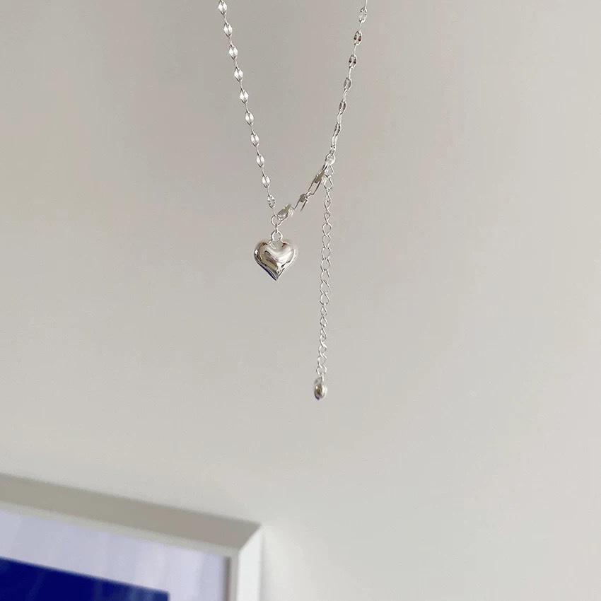 Sweet Double Heart Minimalist Necklace - Trendy & Versatile Clavicle Chain for Good Luck