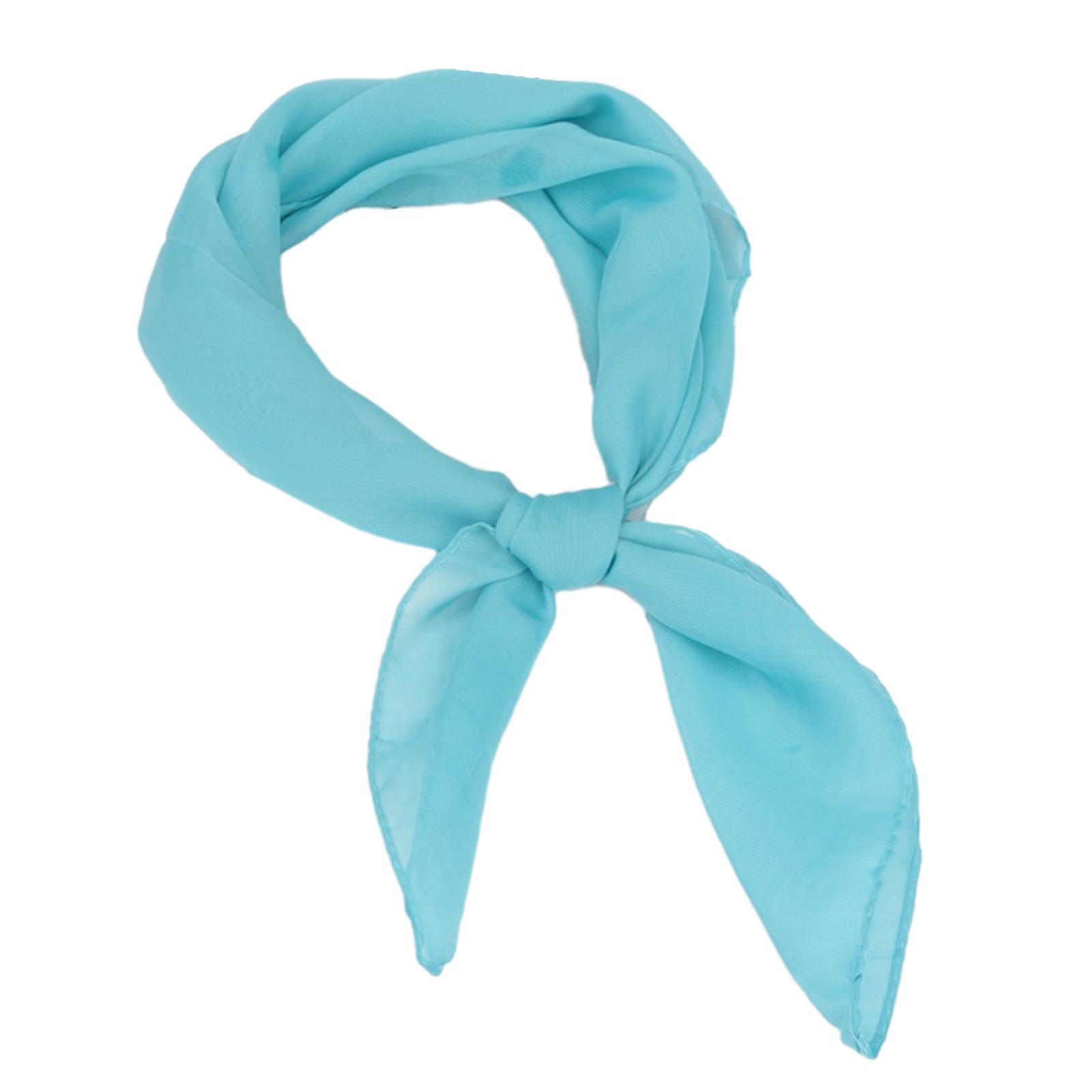 Квадратный платок 1950-х годов Шифоновый шарф Квадратная лента Шейный платок Однотонный Прозрачный Головной платок Ретро Завязка для волос для женщин 50-х 2