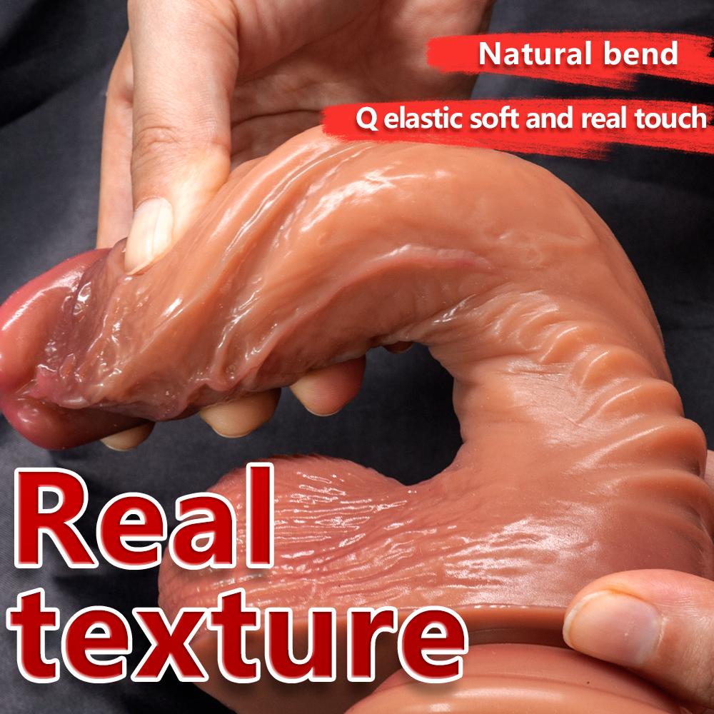 Liquid Silicone Dildo Cocked Head Artificial Penis Makeup Female Masturbator Thick Long Vacation Penis Adult Sexual Supplies