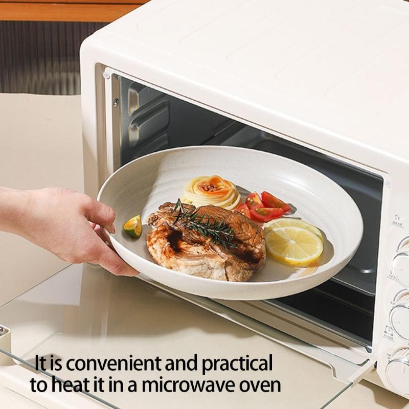 16-teiliges Weizenstroh Schalen und Teller Tassen Set Mehrzweck Leicht Wiederverwendbar Geschirr für Zuhause Küche Camping Gebrauch