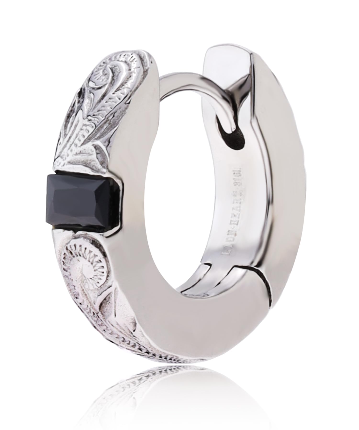 

LION HEART Men s Hawaiian Hoop Earrings (LH-1) with Stones, Surgical Stainless Steel.