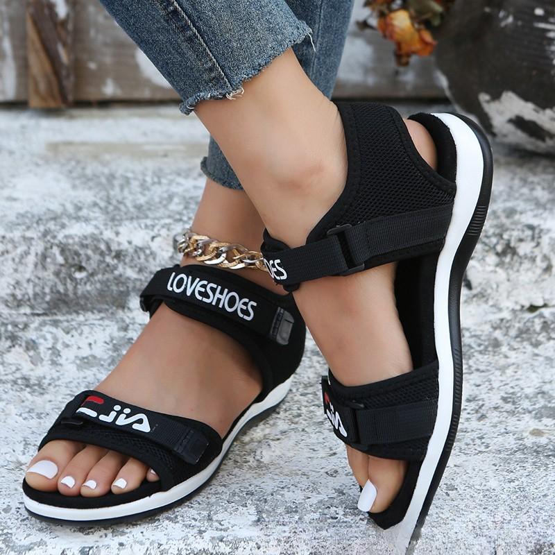 New Flats Women Sport Sandals Summer Casual Open Toe Shoes Fashion Slippers Mesh Women Beach Walking Sandals Trend Femme Zapatos
