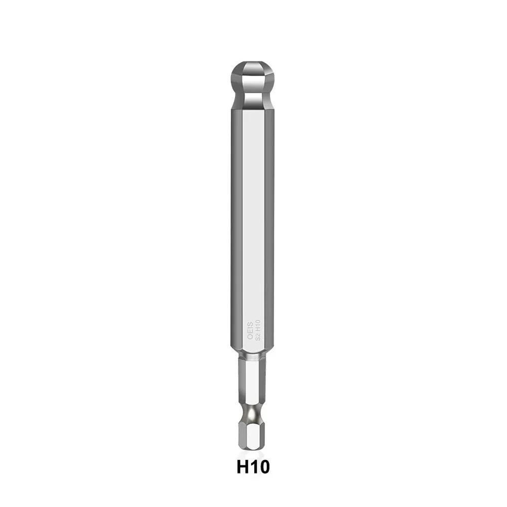 Ball End Hex Screwdriver Bits Set Metric Allen Hex Bits 100mm Long Magnetic Ball Head Driver Bit H1.5 H2.5 H3 H4 H5 H6 H8 H10