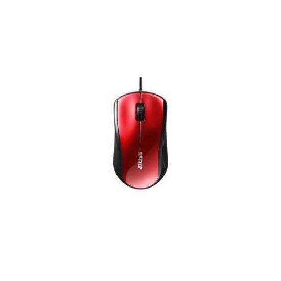 Buffalo BSMLU100RD Wired Laser 3-Button Mouse, Red