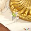 Natural Peridot Ring S925 Sterling Silver with Amethyst Citrine Open Ring