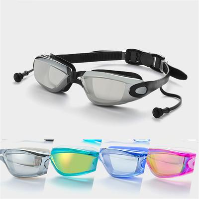 Silikon Taucherbrille Professionell Wasserdicht Anti-Beschlag Anti-UV Schwimmbrille Mit Ohrstöpseln Schwimm Brillen