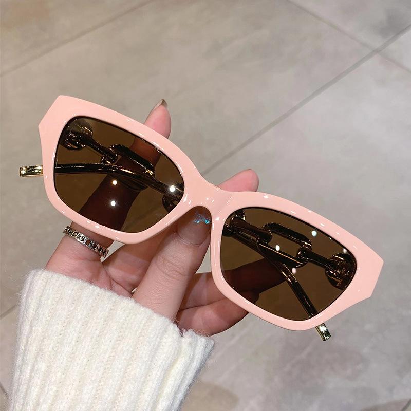 Personalized Hip-hop Glasses Chain Sunglasses Fashionable Polygonal Small Frame Trendy Street Sunglasses