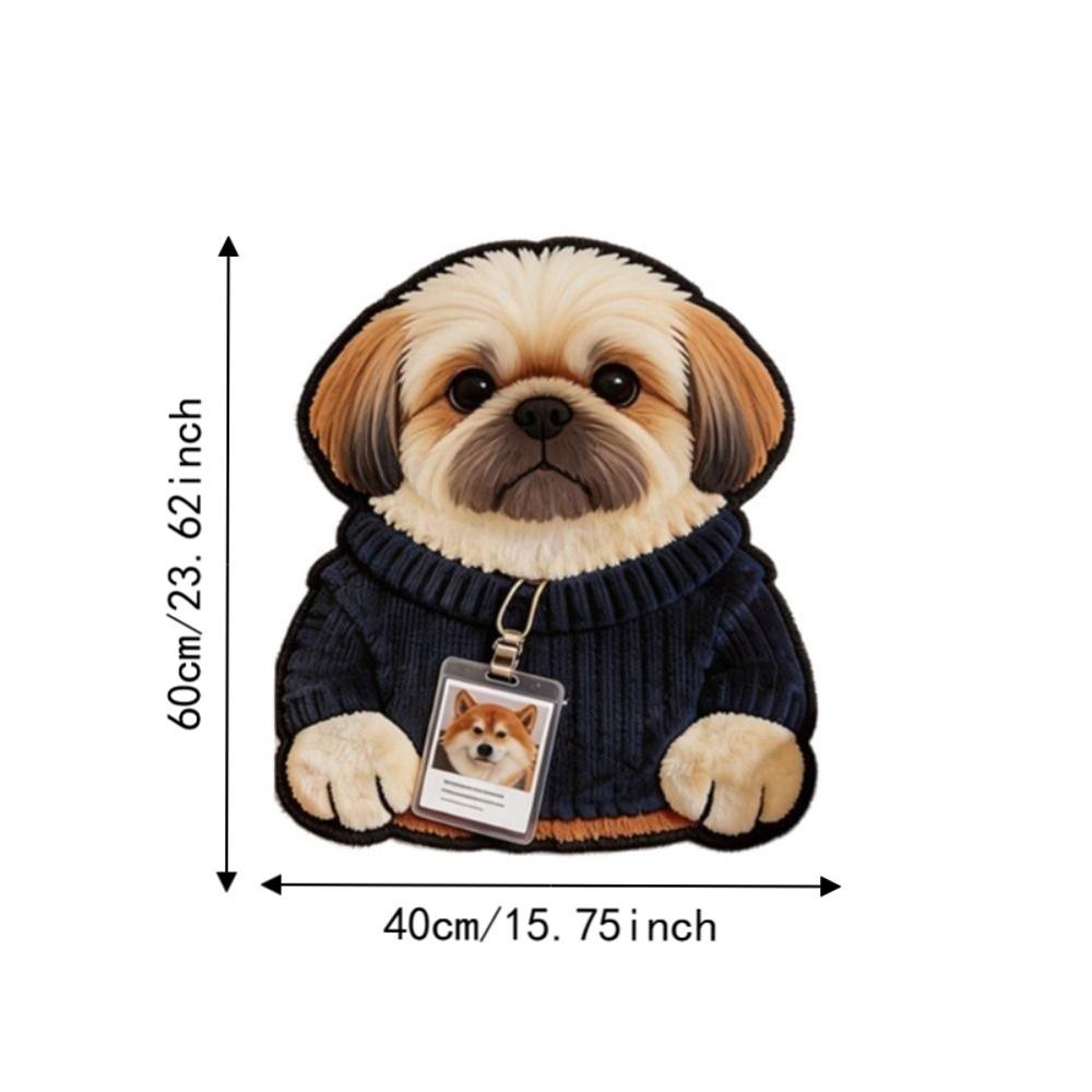 2D Home Decor Carpet Non-Slip Cartoon Carpet Soft Dog-Shaped Area Rug  Living Rooms