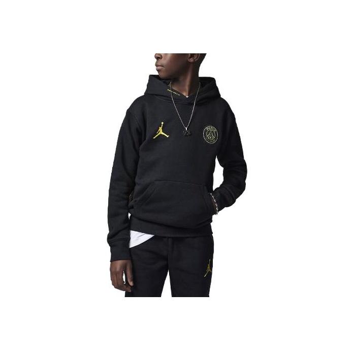 Jordan Logo Letter Print Hooded Sports Sweatshirt Kids Sweatshirt Black FJ6006-010