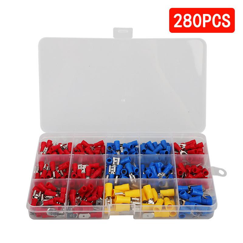 Insulated Terminal Block Set with Crimping Pliers 102/280Pcs Durable Electrical Connectors Kit for Home Car Repair