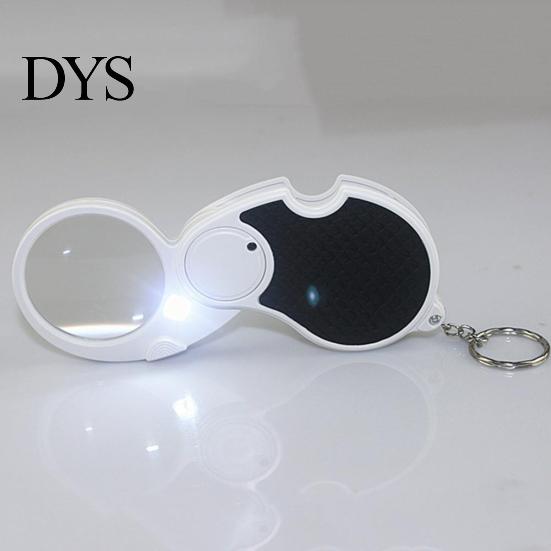 5X Foldable Magnifier LED Light Magnifying Lens Jewelry Reading Loupe Keychain