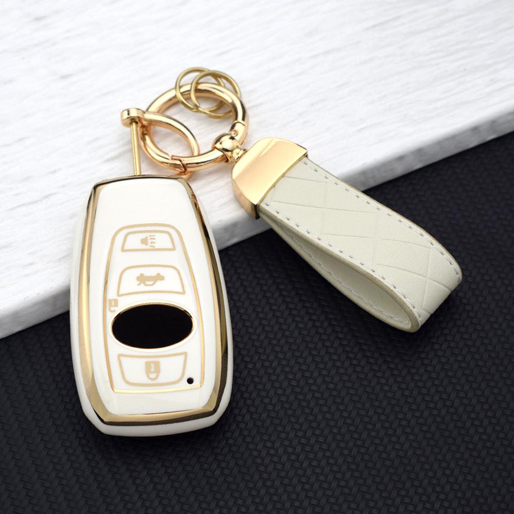 Smart Key Fob Cover for Subaru WRX STI XV Crosstrek Legacy BRZ Forester Impreza Outback 3/4 Buttons Key Protective Holder Chain