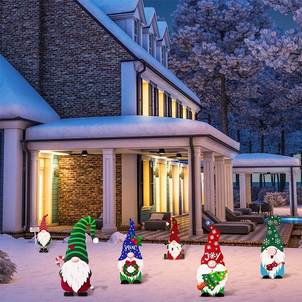 Weihnachts-Gartenschild Dekoration Außen Garten Gehweg Hof Rasen Weihnachtsmann Dekorative Pflöcke Weihnachtsfeier DIY Deko Ornament