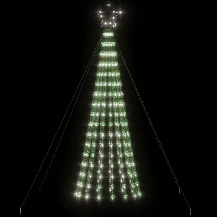 VidaXL LED Christmas Tree 275 LEDs Cool White 180 Cm, Christmas Decoration, LED Light, Outdoor Christmas Light, Cone 358065