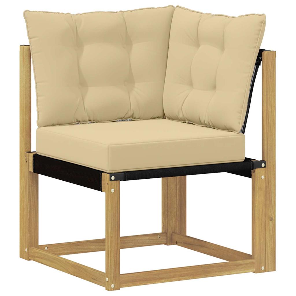 Outdoor Sofa Set with Cushions 4 pcs White and Beige