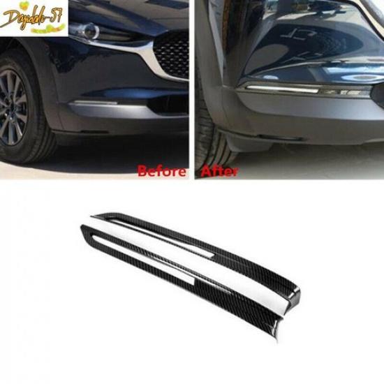 Carbon Fiber For Mazda CX-30 CX30 - 2X Front Fog Lamp Light Cover Trim