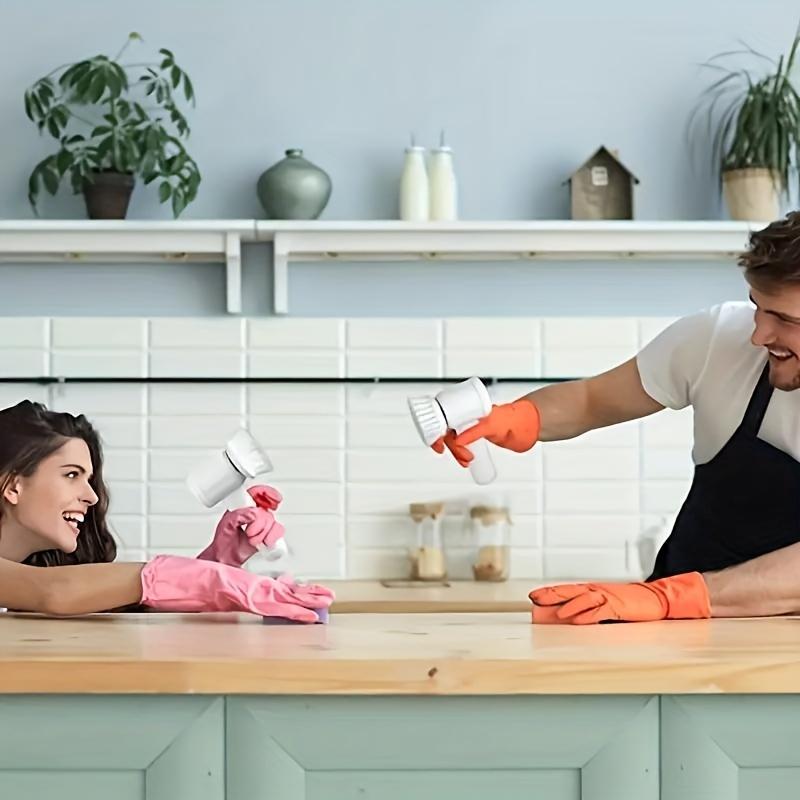 1 Stk. Elektrischer rotierender Schrubber Reinigungsbürste, Dusch-Handheld-Schrubber, Badewannen-Fliesenschrubber