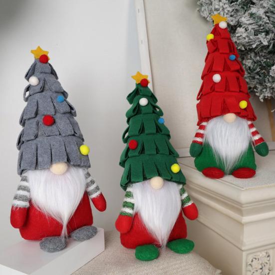 Christmas Dwarf Faceless Old Figurine Creative Fireplace Ornament Festive Family Gnome Decoration for Fireplace Table Center TV Stand