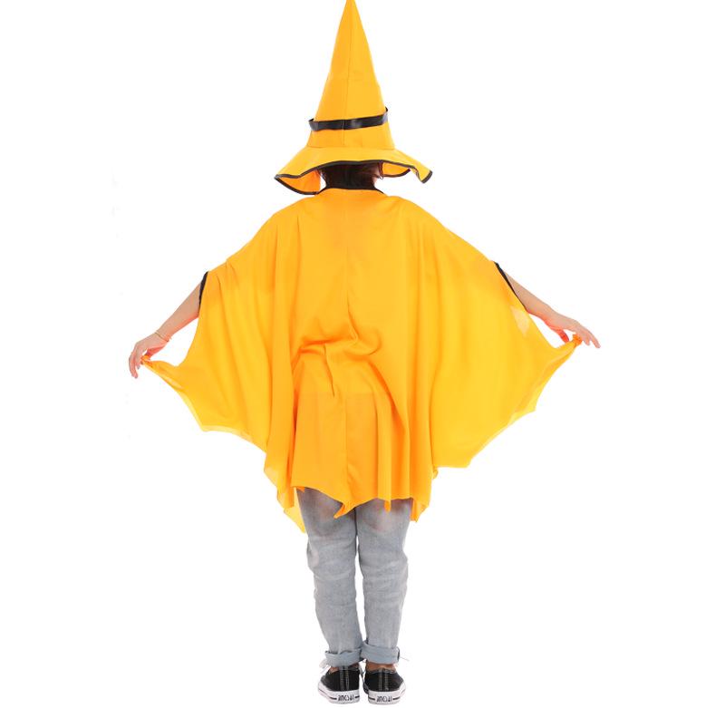 Children's Witch Costume Set: Halloween Cape, Cloak, Hat, and Pumpkin Design