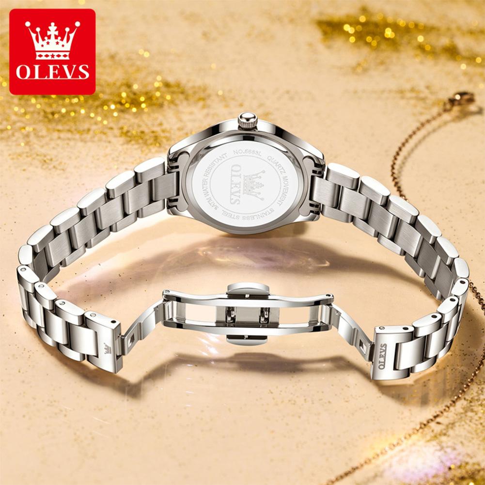 Quartz Watches for Women Steel Strap Elegant Fashion Diamond Dial Woman Watch Waterproof Ladies Wristwatch