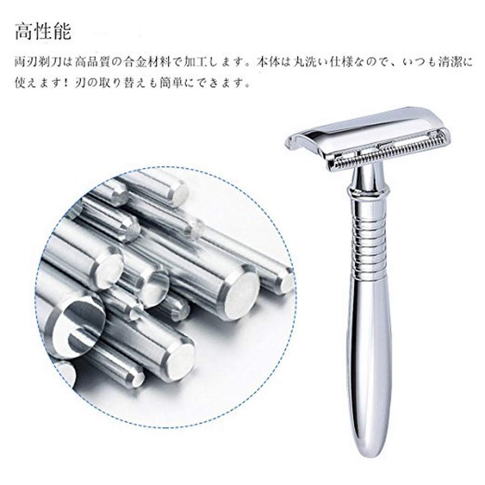Melo Alloy Gentle on Full Body Hair Classic Includes Replacement Perfect for and Everyday Stainless Steel Razor Double-Edged Razor, Material, Holder,