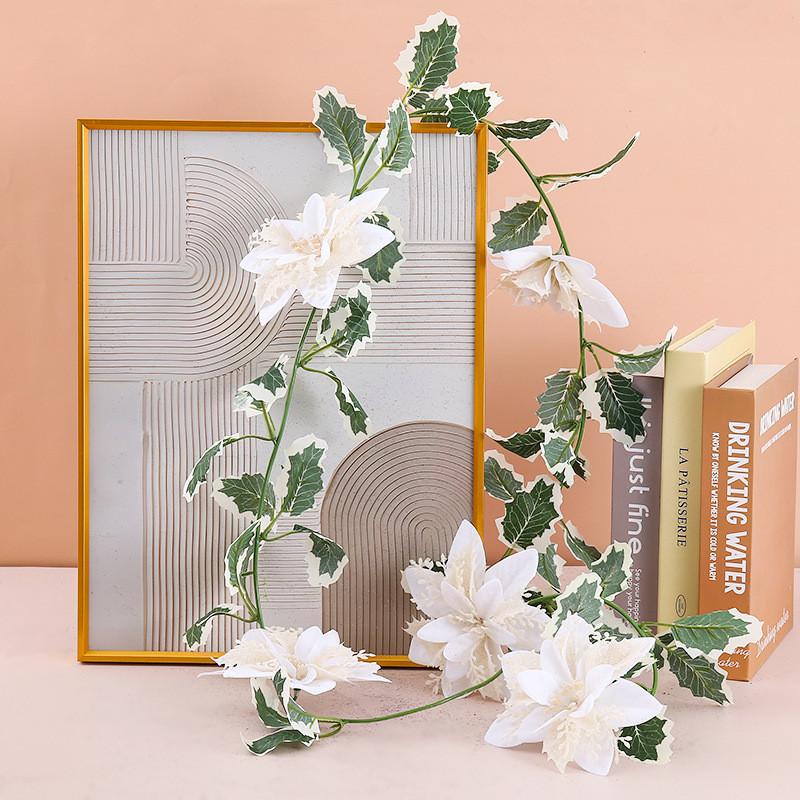 Christmas Decor Artificial Garland With Faux Flowers For Home Holiday Festive Atmosphere